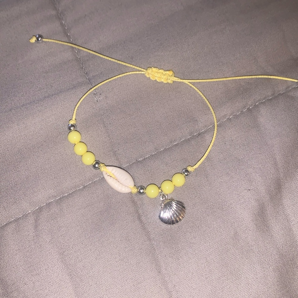 Justice Yellow Beachy Bracelet with Shell & Beads